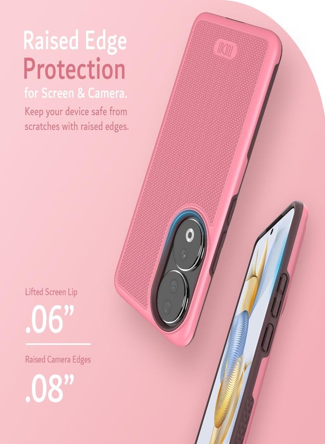توديا جراب TUDIA DualShield Grip متوافق مع هاتف Honor 90، [MergeGrip] جراب حماية للهاتف مزدوج الطبقات مقاوم للصدمات، نحيف، بمواصفات عسكرية، مانع للانزلاق، متين، شديد التحمل - وردي دخاني - Image 5